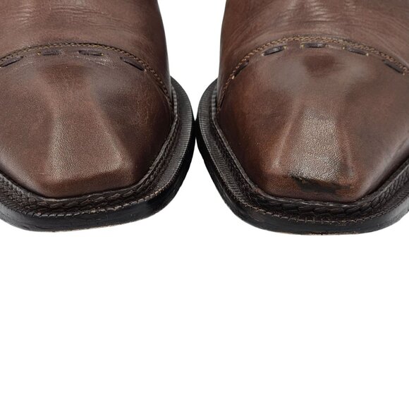 Vintage Mezlan Spain Men's size 10M Brown Leather Dress Shoes Cap-toe Oxfords 43 - Picture 6 of 10